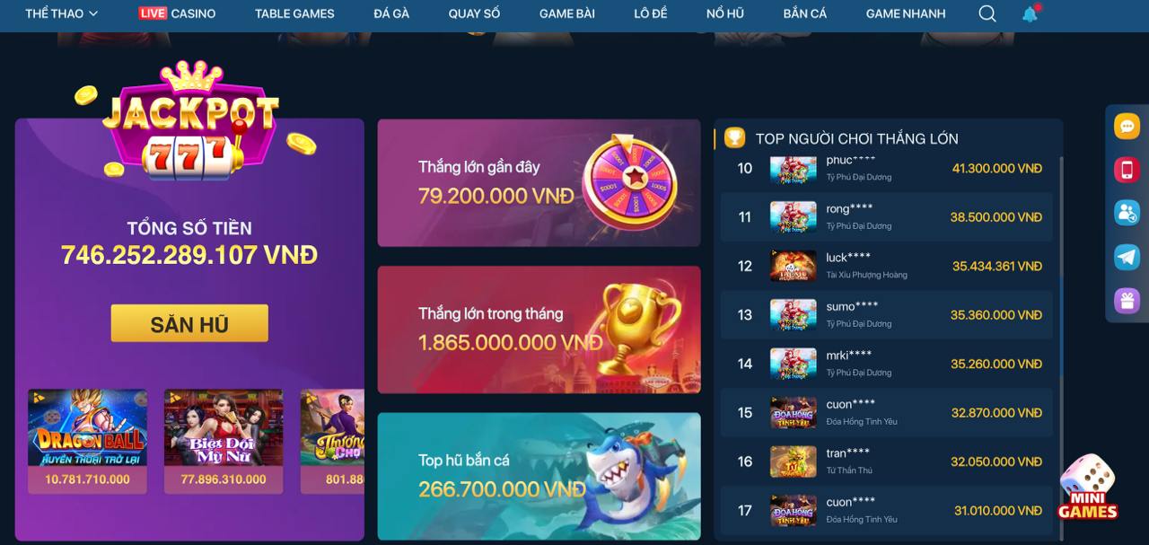 A view of the jackpot game inside the Superph app